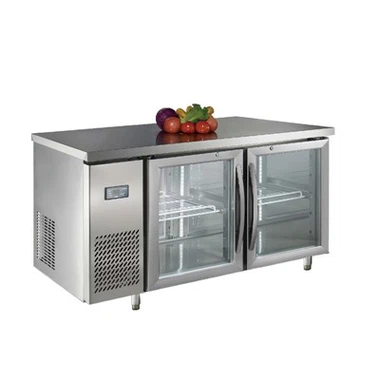 1,2 m de mesa de porta de vidro geladeira